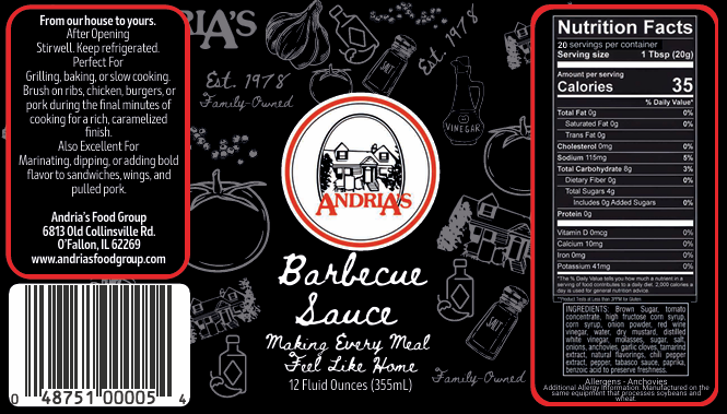 Case (12) Andria's 12oz Barbecue Sauce image 2